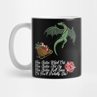 Christmas Jingle Santa Funny Dungeons And Dragons DND D20 Lover Mug